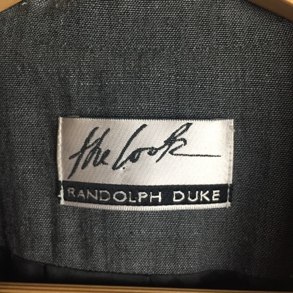 Vintage gray button up wrap dress embroidered - Picture 2 of 5